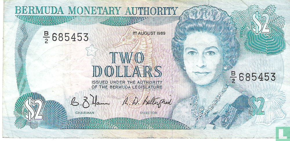 Bermuda 2 dollars 1989