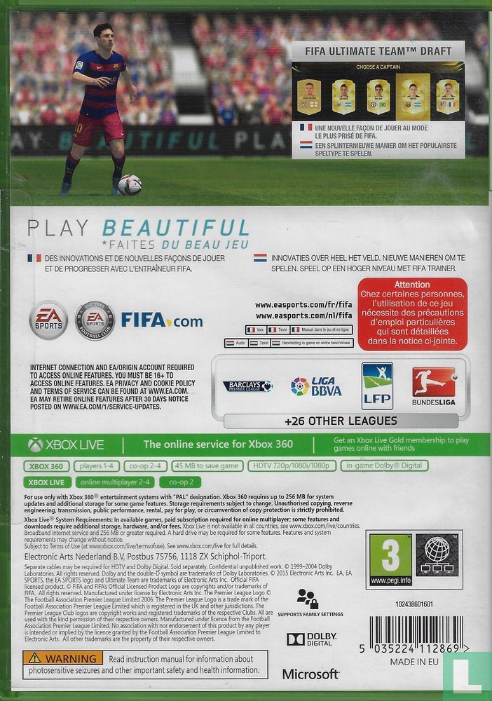 opleggen Shetland Voorverkoop FIFA 16 Legends (2015) - Xbox 360 - LastDodo