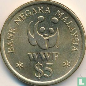 Malaysia 5 ringgit 1992 "20th anniversary of the World Wildlife Fund"