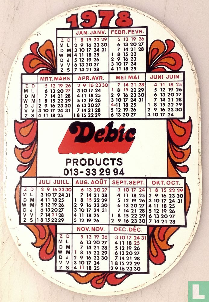 Debic calendrier.