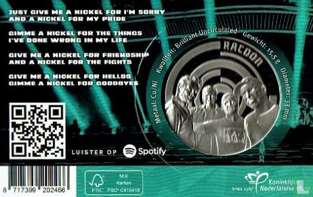 Nederland Racoon – A Nickel for Goodbye (2023) - Coincards - LastDodo