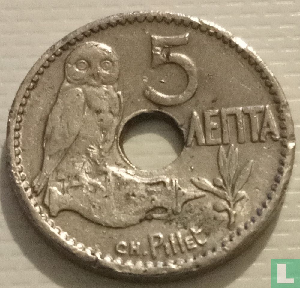 Grèce 5 lepta 1912 (fauté)