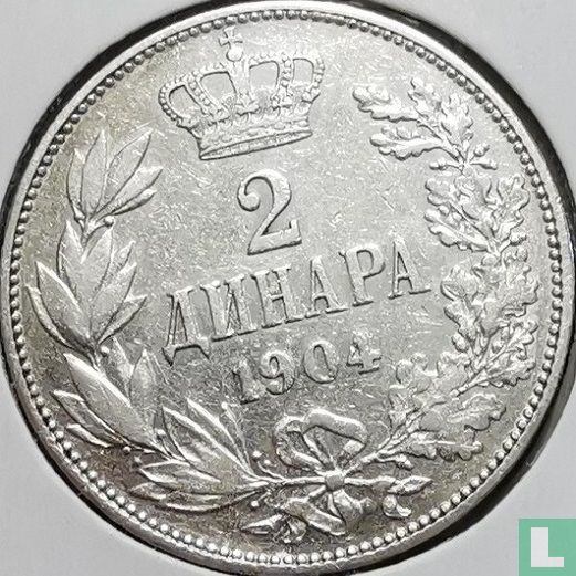 Serbie 2 dinara 1904