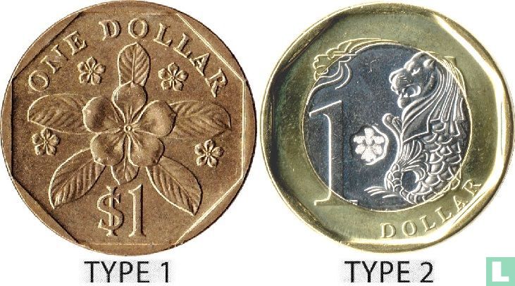 Singapour 1 dollar 2013 (type 2)
