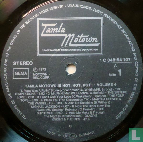 Tamla-Motown is Hot, Hot, Hot! Volume 4