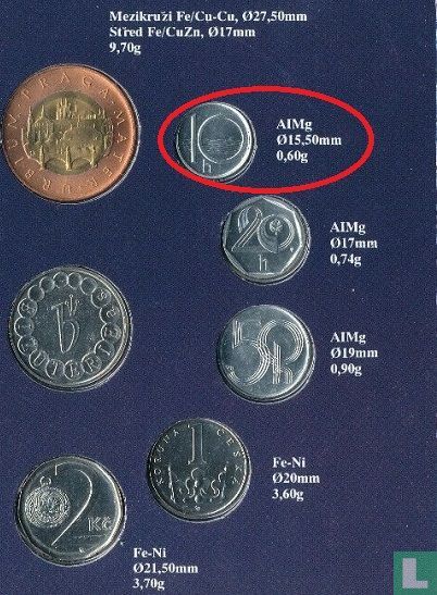 République tchèque 10 haleru 2000