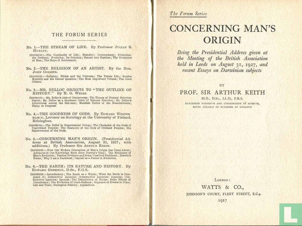 Concerning man's origin