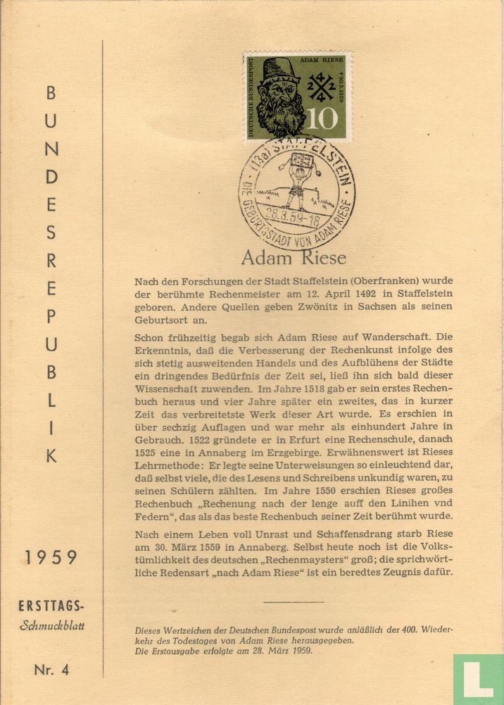 Adam Riese (1959) - Germany - LastDodo