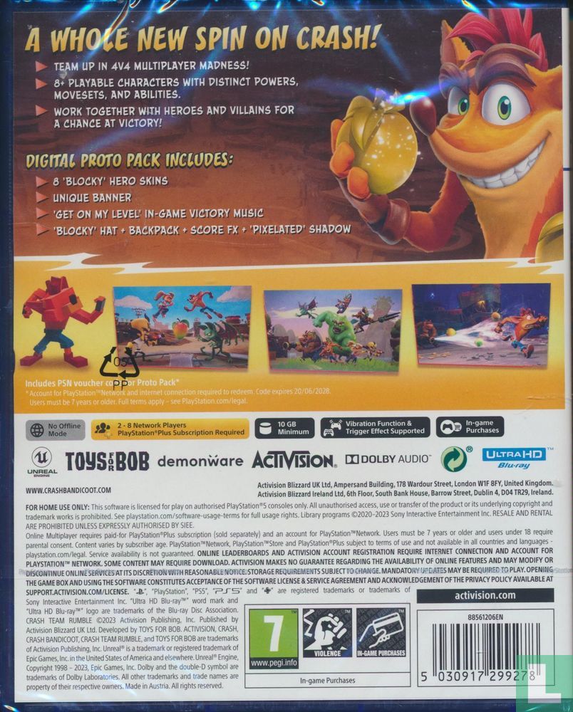 - Playstation Rumble Crash LastDodo (2023) Sony - Team 5