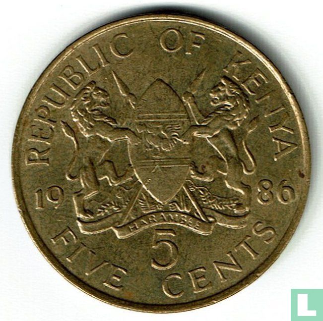 Kenya 5 cents 1986