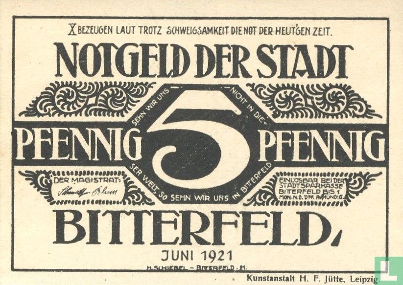 Bitterfeld, Stadt 5 Pfennig (10) 1921