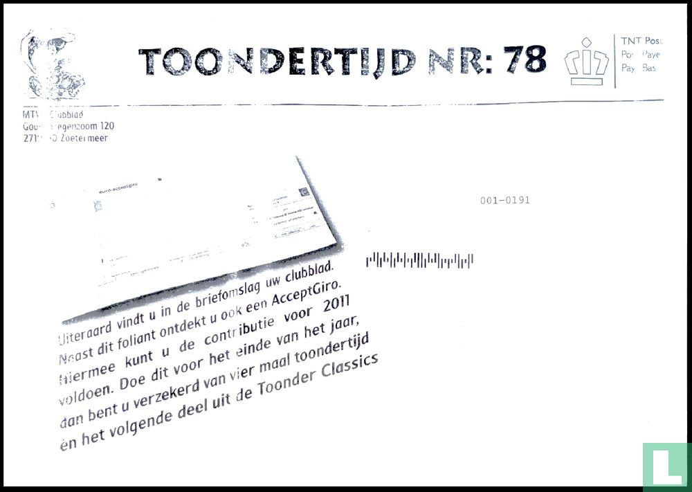 Toondertijd enveloppe