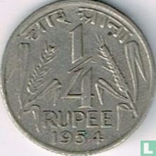 Inde ¼ roupie 1954 (type 2)
