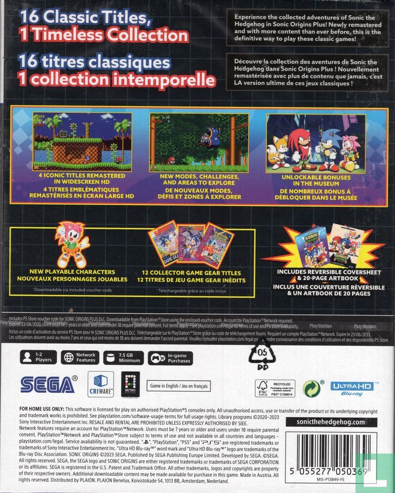 PLAION > Games > Playstation 5 > Sonic Origins Plus Limited