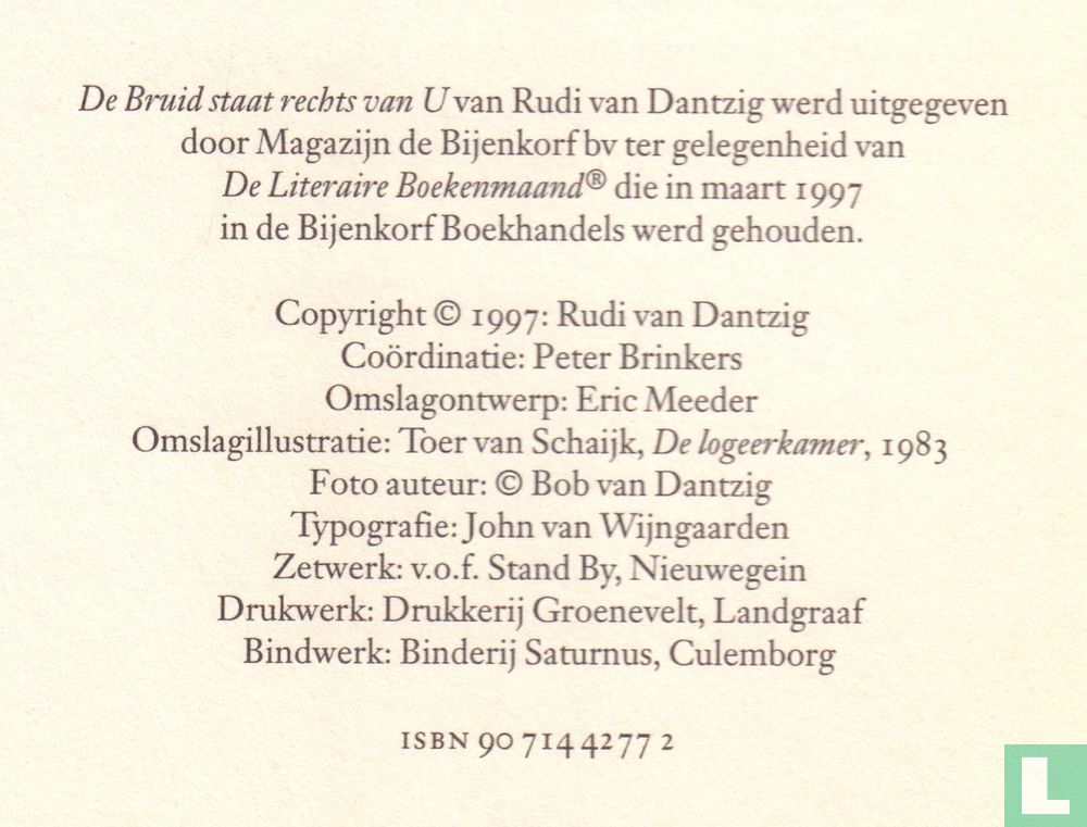 De bruid staat rechts van u