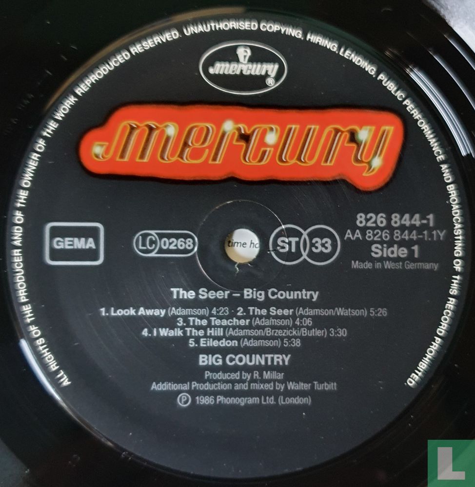 The Seer LP 826 844-1 (1986) - Big Country - LastDodo