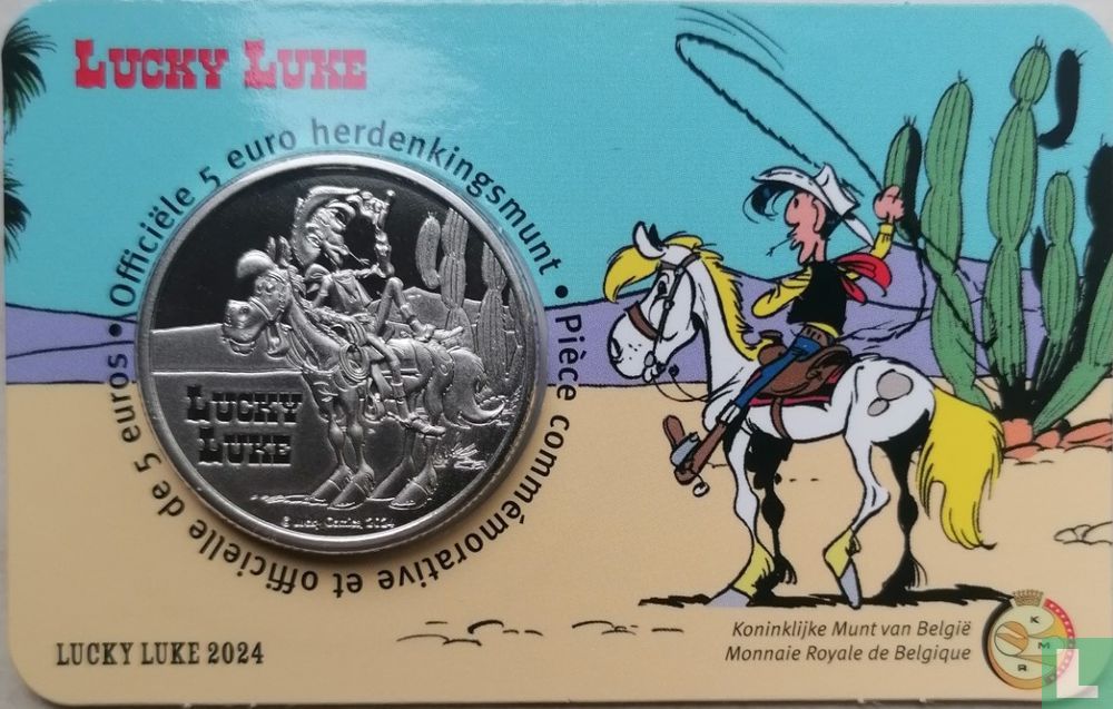 België 5 euro 2024 (coincard - kleurloos) "Lucky Luke"