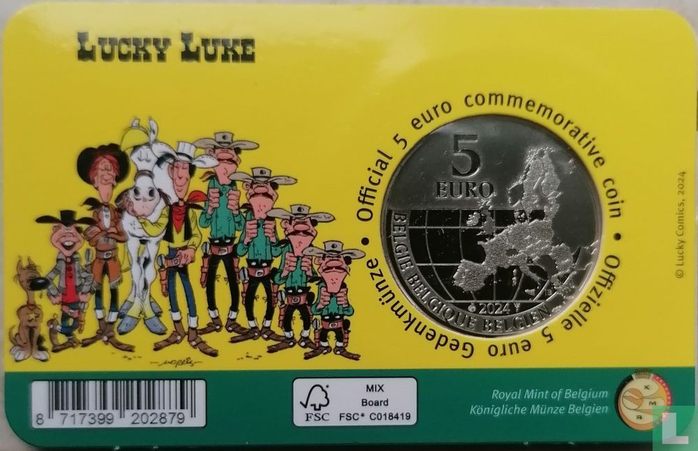 België 5 euro 2024 (coincard - gekleurd) "Lucky Luke"