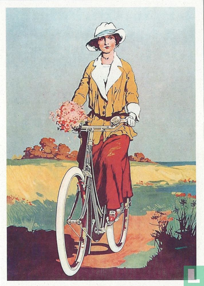 Dame op fiets