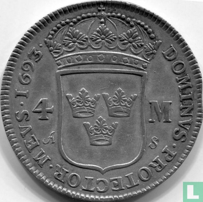 Suède 4 mark 1693