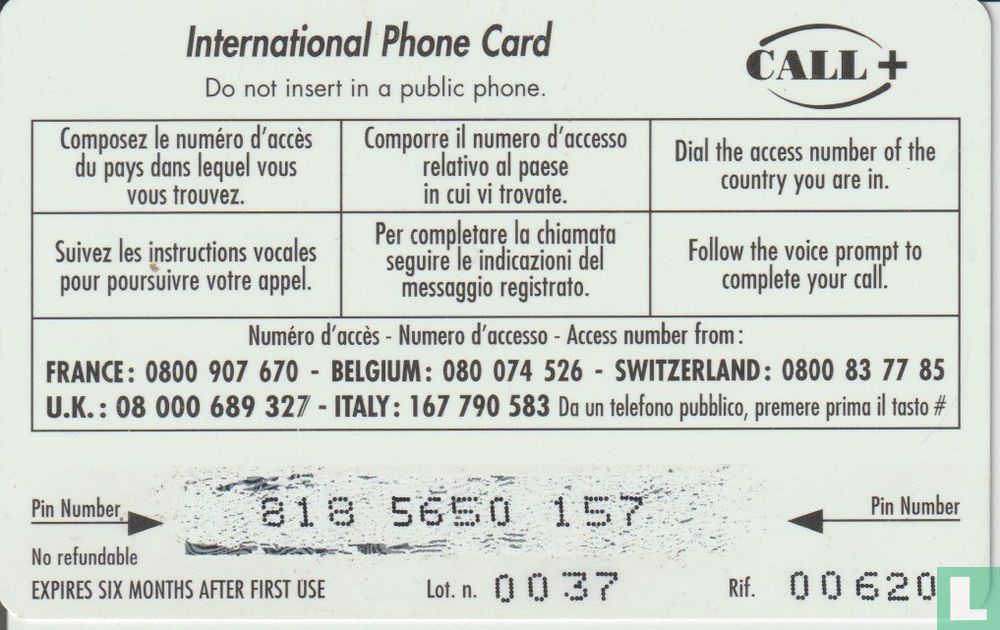 Prepaid Calling Card - Call+ - LastDodo