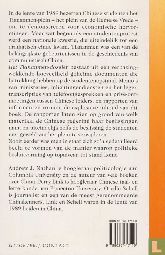 Het Tiananmen-dossier (2001) - Nathan, Andrew J. - LastDodo
