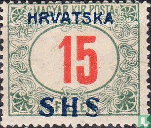 Postage due stamp, with overprint