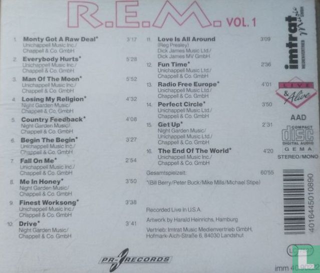 R.E.M. Vol.1 Live & Alive