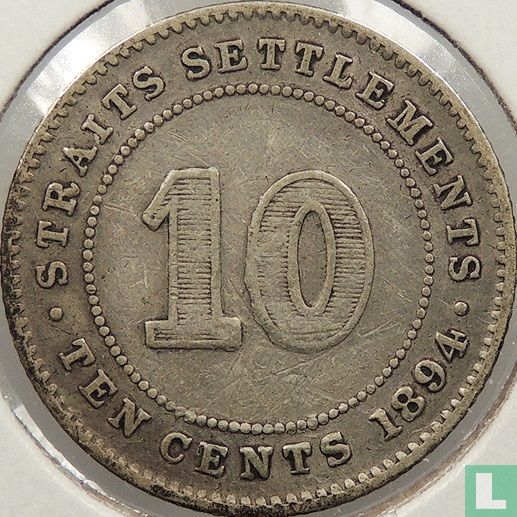 Straits Settlements 10 Cent 1894