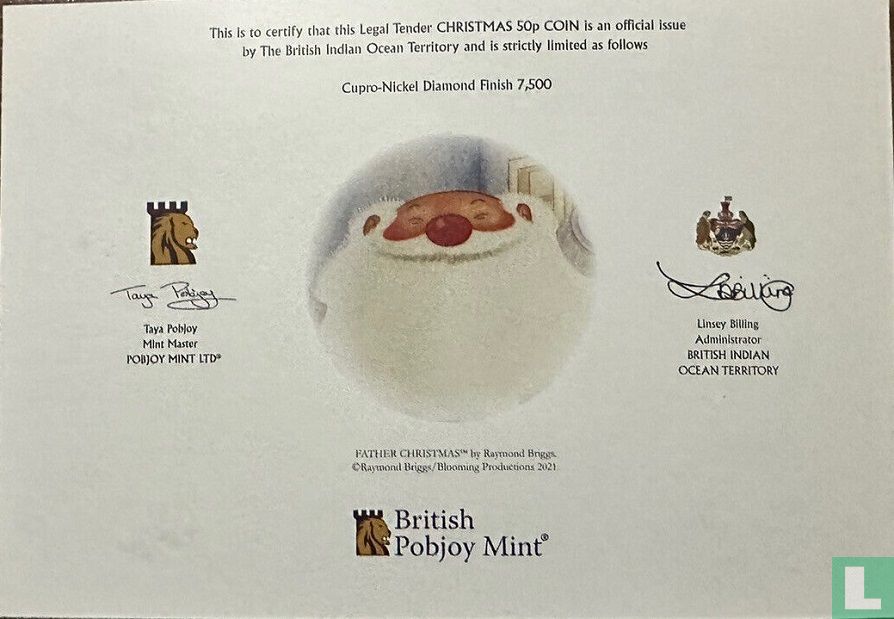 Brits Indische Oceaanterritorium 50 pence 2021 (folder) "Father Christmas"