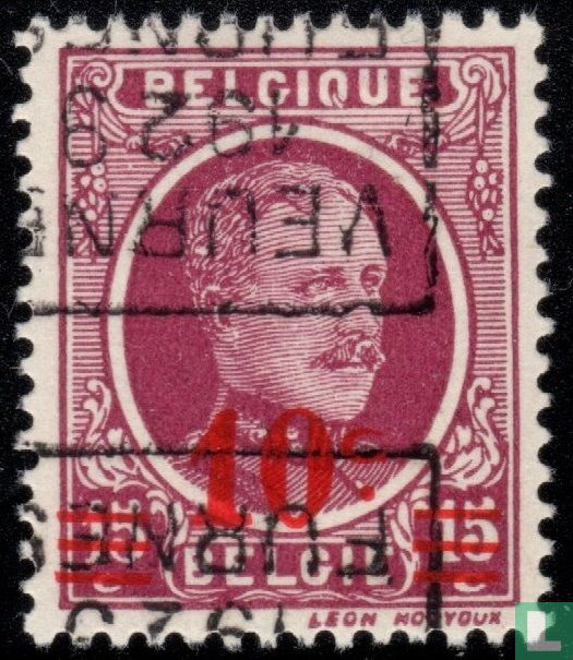 Roi Albert Ier, avec surcharge