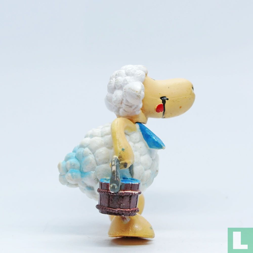 Sheep with bucket