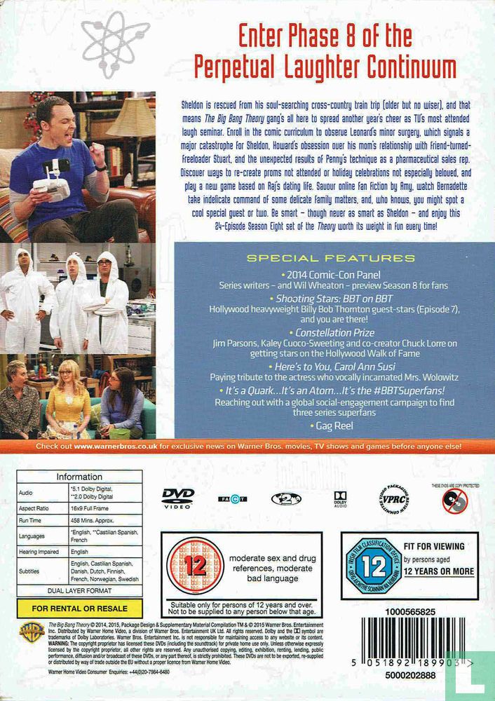 The Big Bang Theory: The Complete Eighth Season DVD 8 (2014) - DVD ...