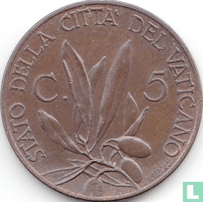 Vatican 5 centesimi 1929