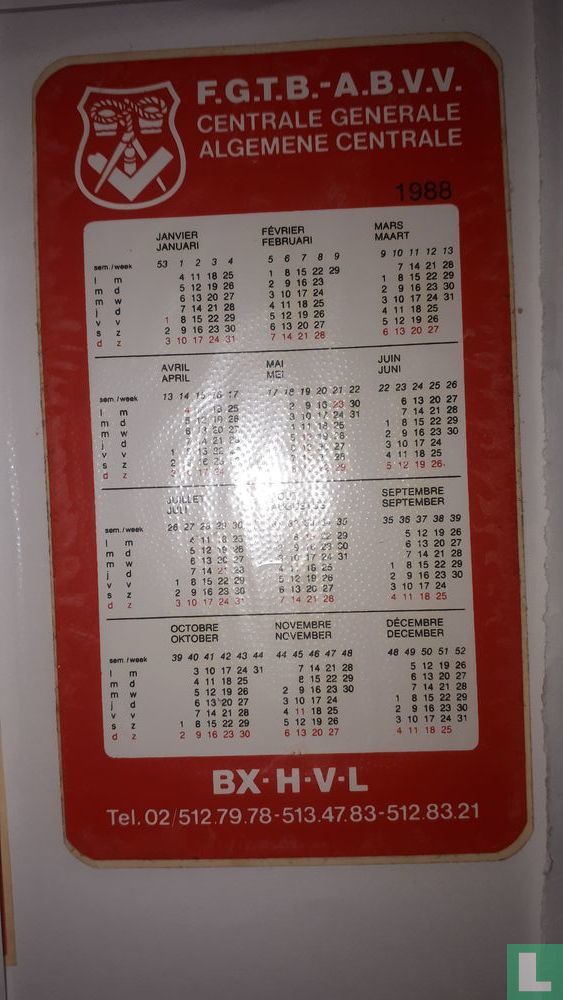 Fgtb calendrier