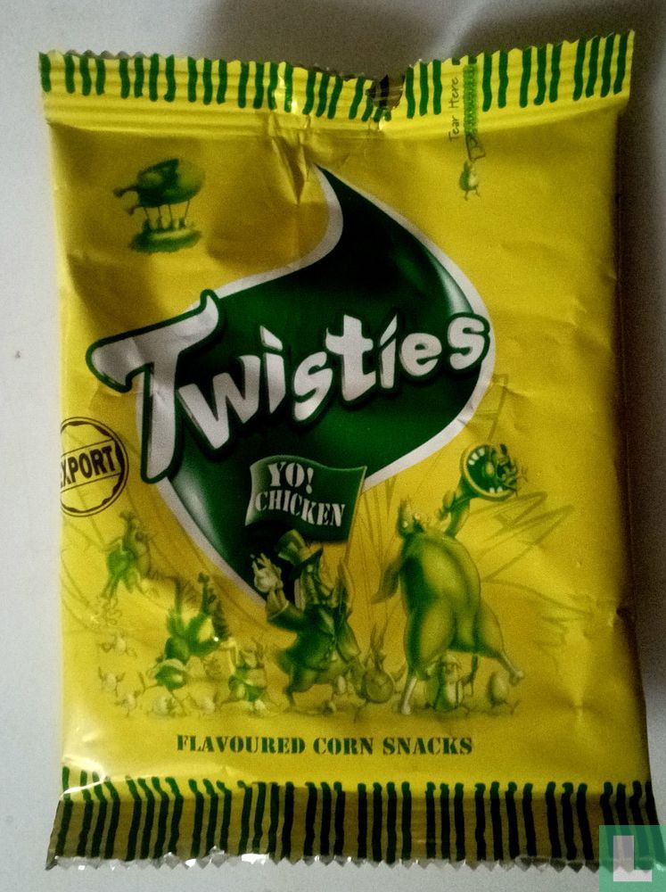 Twisties  chicken.flavored corn snacks.