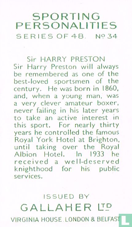 Sir Harry Preston