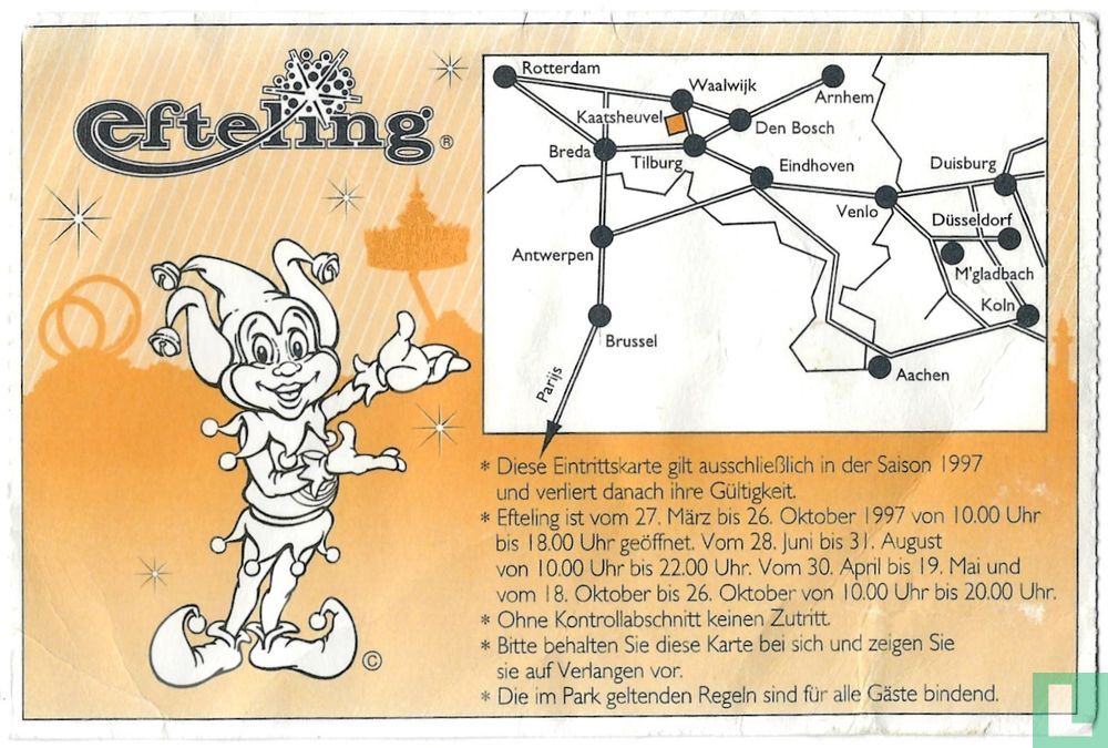 Efteling Ticket 1997 Deutsch