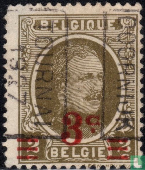 Roi Albert Ier, avec surcharge
