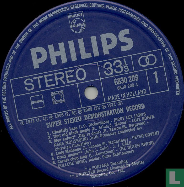 super stereo demonstration record - 209 S Electronic