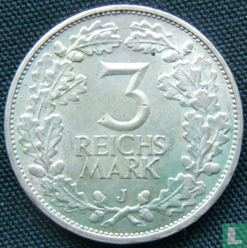 Duitse Rijk 3 reichsmark 1925 (J)