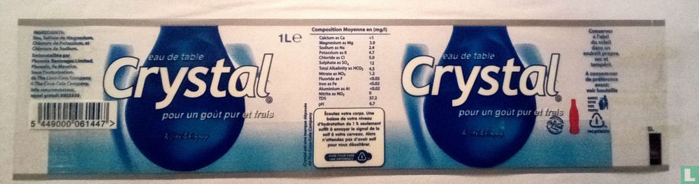 Crystal eau minérale. 1L