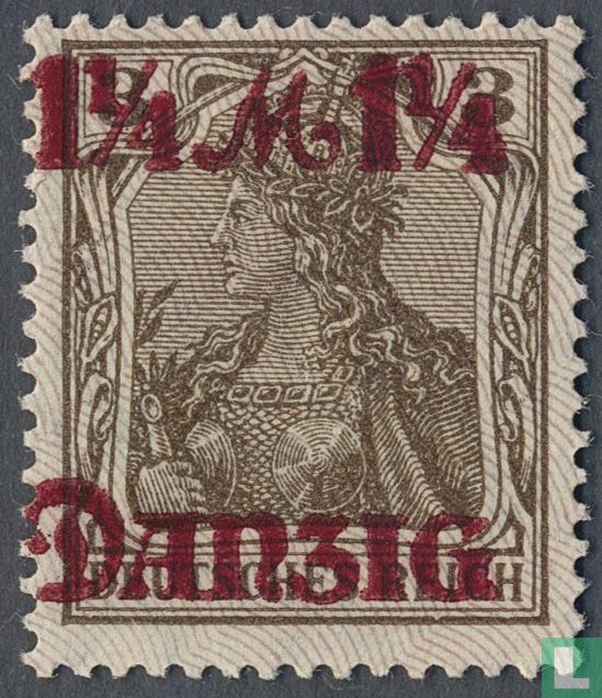 Germania with overprint (new value)
