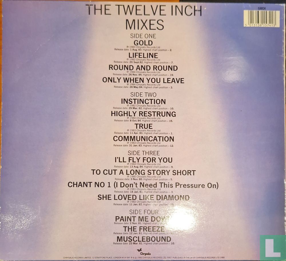 The Twelve Inch Mixes LP SBD 1 (1986) - Spandau Ballet - LastDodo