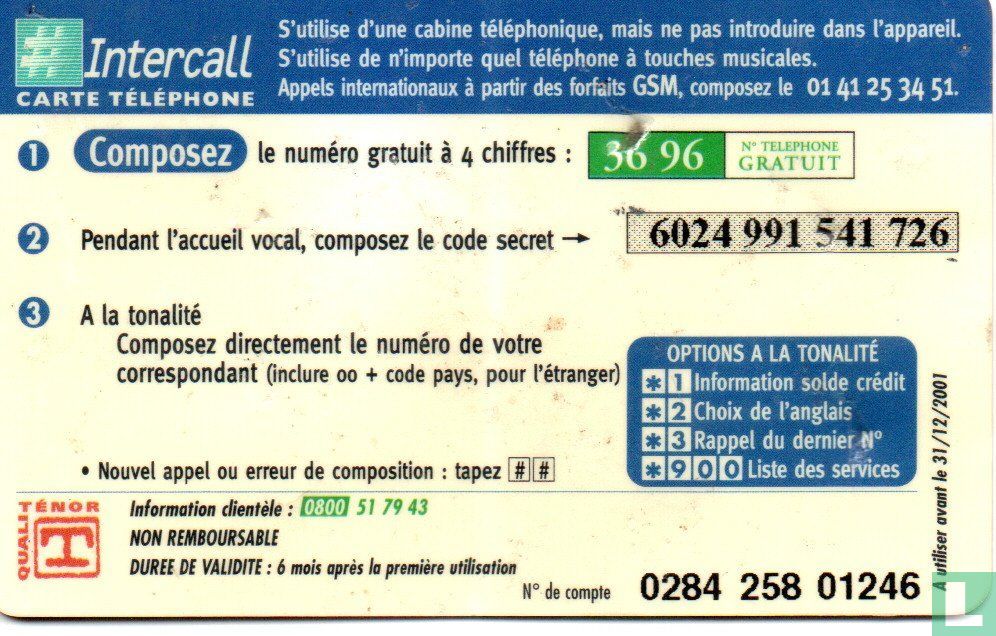 Carte Intercall Monde