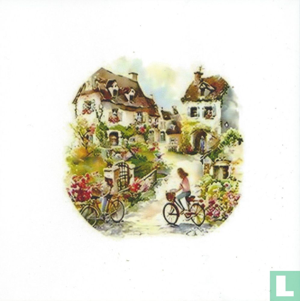 Fiets met huizen