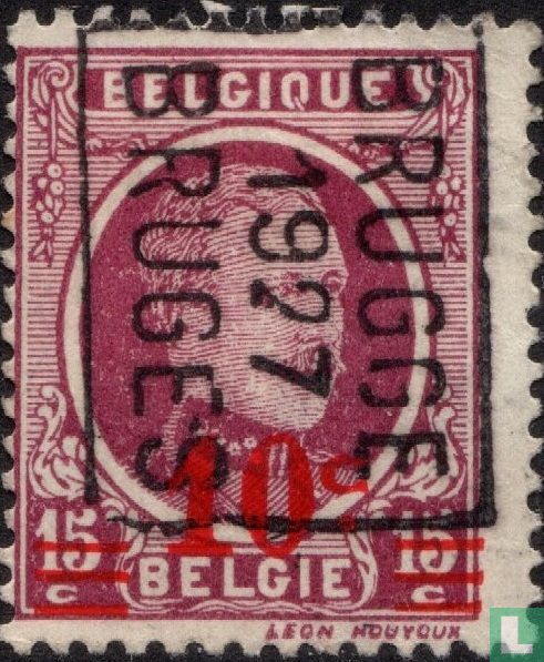 Roi Albert Ier, avec surcharge