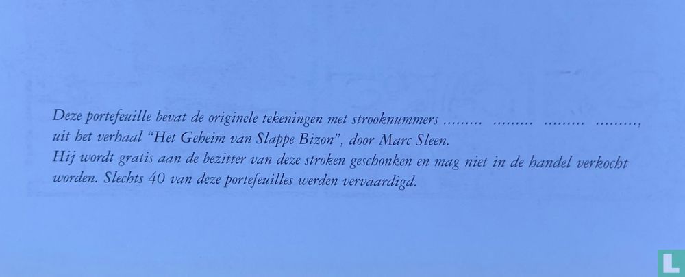 Het geheim van Slappe Bizon