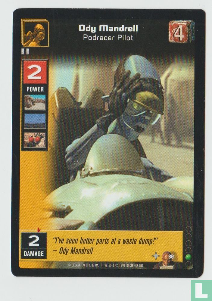 Ody Mandrell, Podracer Pilot 86 (1999) - The Jedi Council - LastDodo