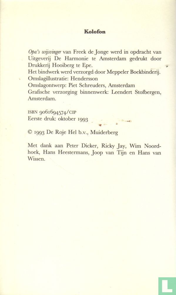 Opa's wijsvinger